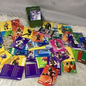 Fortnite Random Trading Cards 49 Total No Duplicates with Plastic Trunk